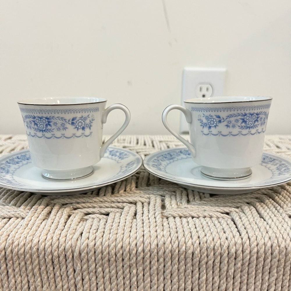 Lot of 2 Ambiance Collection fine China Blue Contessa. Discontinued